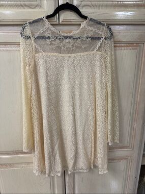 Altar'd State Cream Lace Overlay Dress